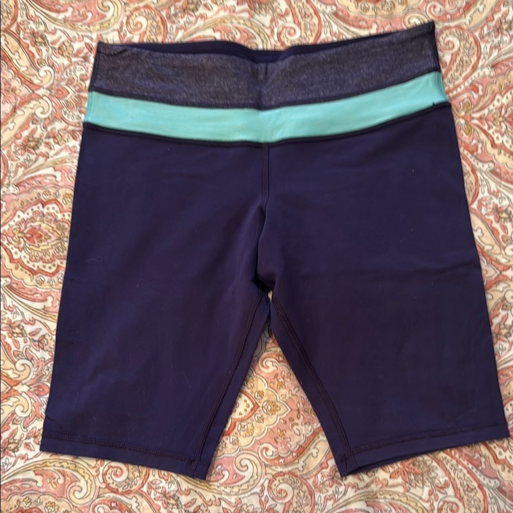 Lululemon Athletica Navy and Teal Athletic Shorts